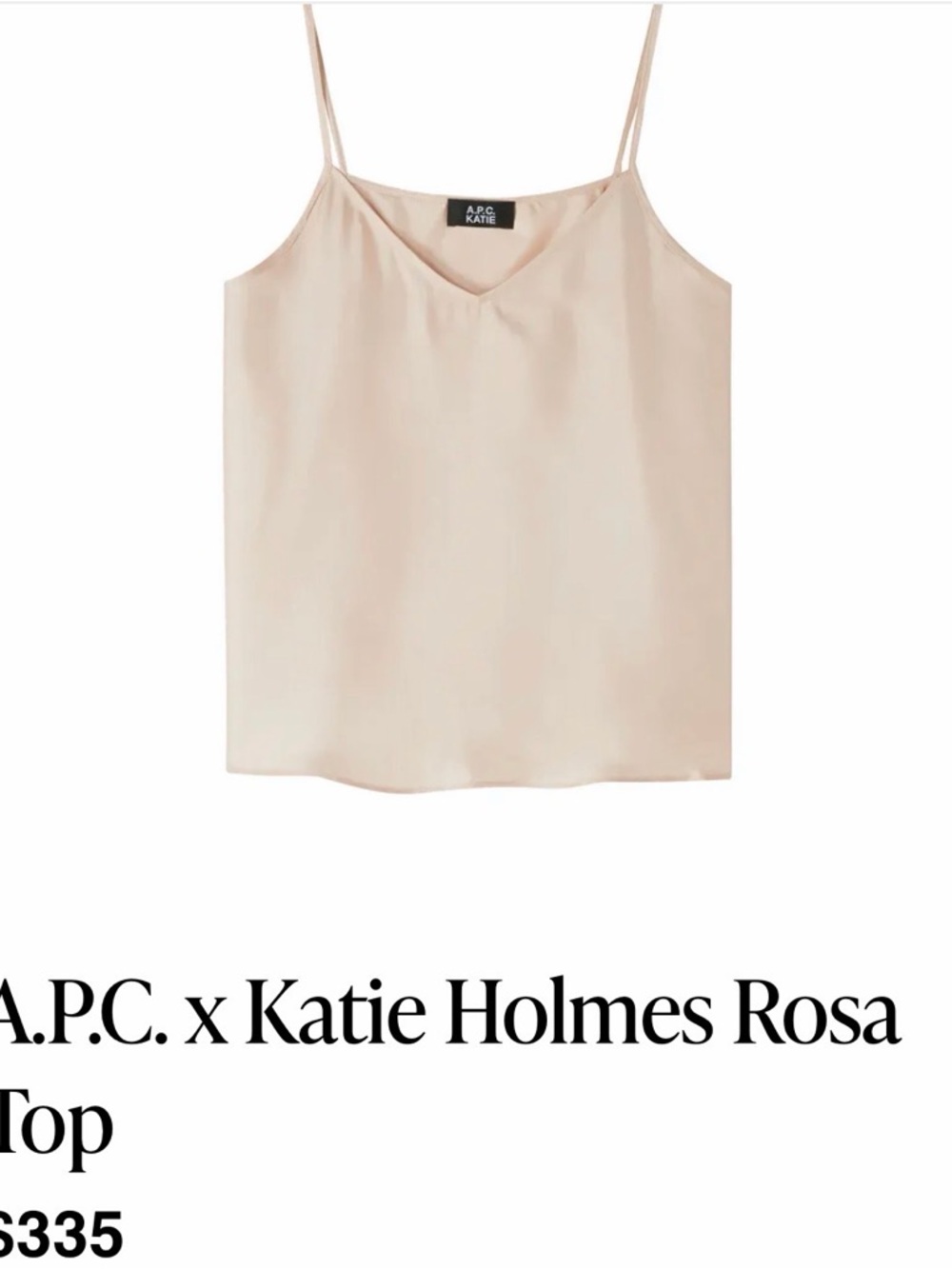 A.P.C. Rosa Spaghetti-Strap Cami in Light Blush
